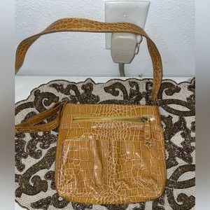 Golden Yellow Merona croc pleather crossbody